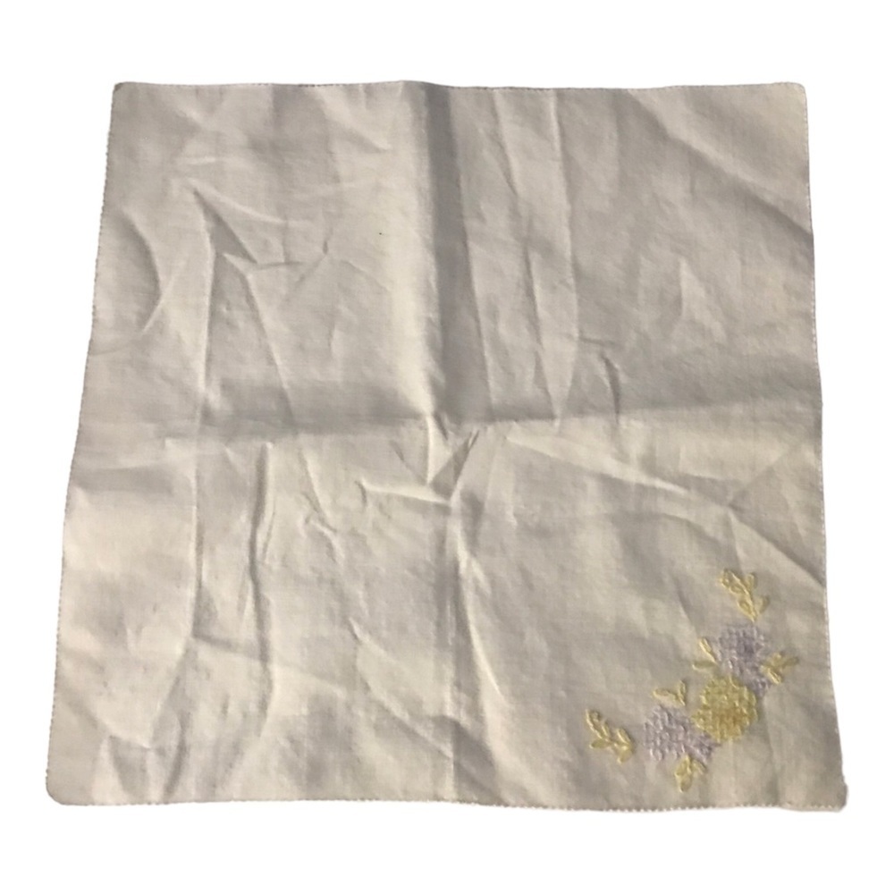 4 handmade hand embroidered napkins